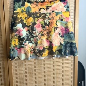 Albion Floral Women's Swim Mini Skirt - Black and Yellow